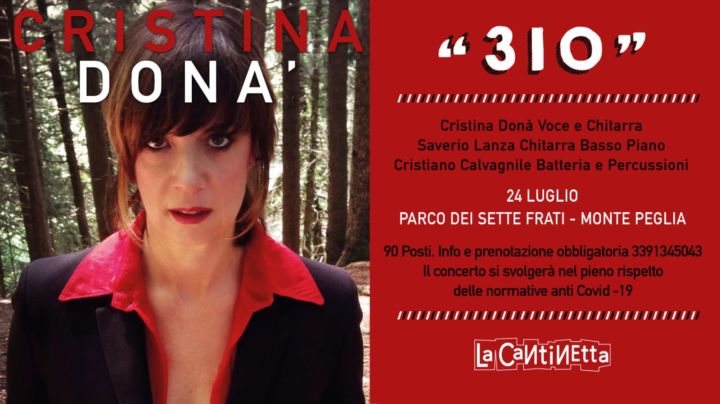 Cristina Donà con "3IO" in concerto venerdì 24 luglio sul monte Peglia