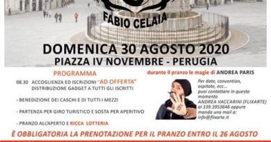 Torna a Perugia il motoraduno in ricordo di Fabio Celaia