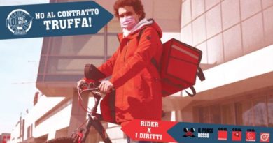 A Perugia la mobilitazione dei rider per dire no al contratto truffa