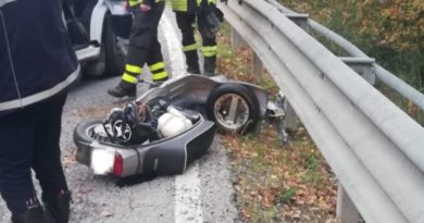 Gubbio, incidente con scooter, ferito conducente